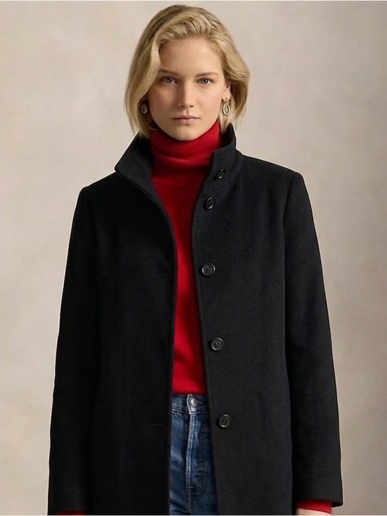 Ralph Lauren Jackets & Blazers - Ralph Lauren Black Wool Blend Car Over Coat Size Large Old Money Preppy Classic